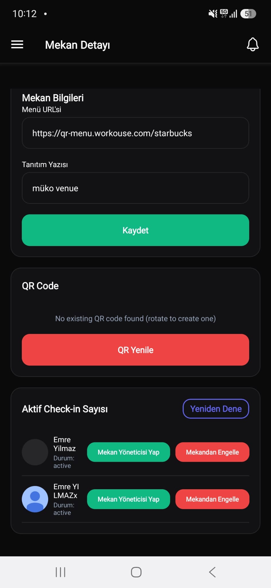 Mekan Wi-Fi & Dijital Menü Kartı